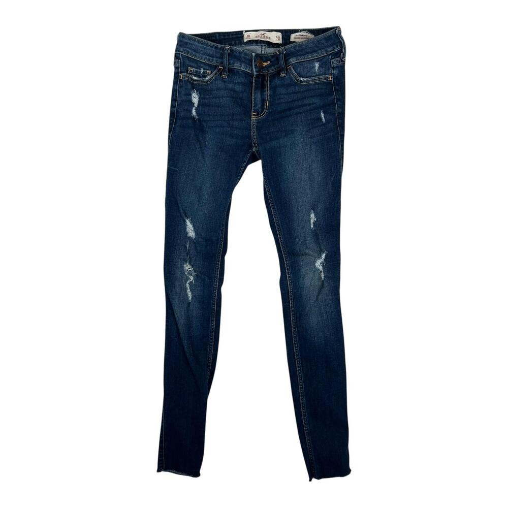 Hollister Low-Rise Super Skinny Jeans Juniors 24x30 Blue Distressed Denim